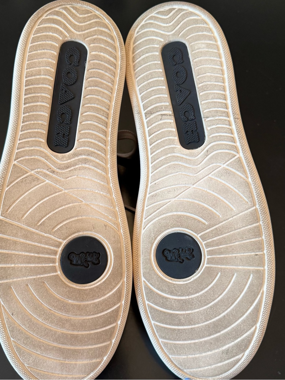 Coach Black & White Signature Low Top Sneakers with Red Lining - Picture 5 of 6
